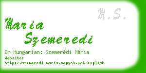 maria szemeredi business card
